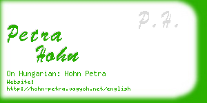 petra hohn business card